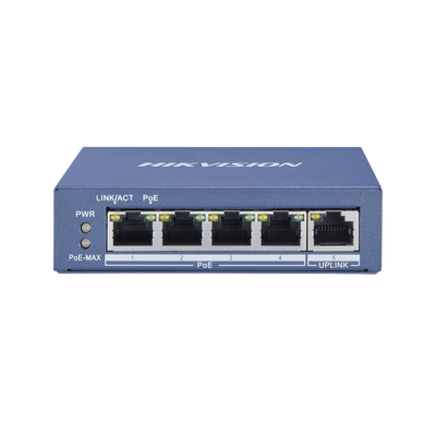 Switch Gigabit PoE+ / No Administrable / 4 Puertos 10/100/1000 Mbps PoE+ / 1 Puerto 10/100/1000 Mbps Uplink / 35 W