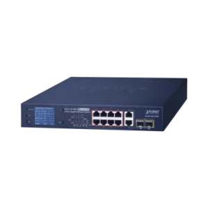 Switch PoE+ / Distancia 250 Metros / 8 Puertos + 2 Combo TP/SFP Gigabit y Pantalla LCD Para Monitoreo