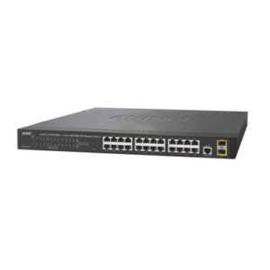 Switch Administrable Capa 2 de 24 Puertos Gigabit 10/100/1000T, 2 Puertos SFP 100/1000X , Cuenta con una Interfaz de Consola