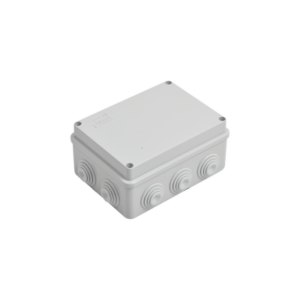 Caja de derivación de PVC Auto-extinguible con 10 entradas, tapa atornillada, 150x110x70 MM, Para Exterior (IP55)