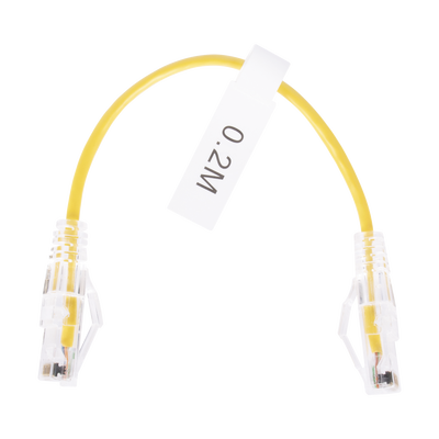Cable de Parcheo Slim UTP Cat6 - 20 cm Amarillo Diámetro Reducido (28 AWG) - Image 2