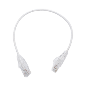 Cable de Parcheo Slim UTP Cat6 - 30 cm Blanco, Diámetro Reducido (28 AWG)