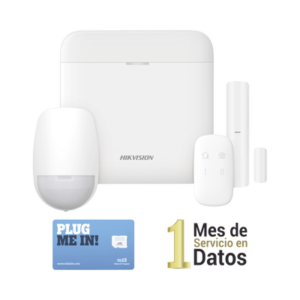 (AX PRO) KIT de Alarma AX PRO con GSM (3G/4G) / Incluye: 1 Hub / 1 Sensor PIR / 1 Contacto Magnético / 1 Control Remoto /1 MICROSIM30M2M incluye 1 mes de servicio/ Wi-Fi / Compatible con Hik-Connect P2P