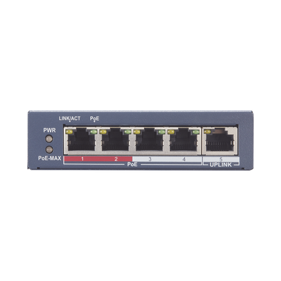 Switch Monitoreable PoE+ / 4 puertos 10/100 Mbps PoE+ / 1 puerto RJ45 Uplink / PoE Hasta 250 Metros / 60 W / Conexión Remota desde Hik-ProConnect - Image 5