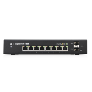 Switch EdgeMAX Administrable de 8 Puertos Gigabit con PoE+/PoE Pasivo 24V + 2 Puertos SFP, 150 W