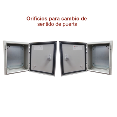Gabinete de Acero IP66 Uso en Intemperie (300 x 400 x 200 mm) con Placa Trasera Interior y Compuerta Inferior Atornillable (Incluye Chapa y Llave). - Image 6
