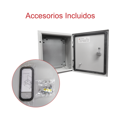 Gabinete de Acero IP66 Uso en Intemperie (300 x 400 x 200 mm) con Placa Trasera Interior y Compuerta Inferior Atornillable (Incluye Chapa y Llave). - Image 8