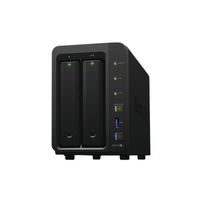 Servidor NAS de escritorio con 2 bahías / Expandible a 7 bahías / Hasta 84 TB / Hasta 40 cámaras