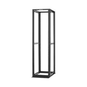 Rack de Cuatro Postes Estándar de 19", Rieles Numerados y Roscados #12-24, Profundidad Máxima de 30 in, 45 Unidades de Rack, Color Negro