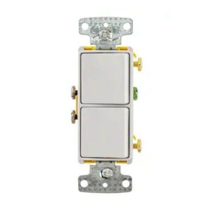 Interruptor Residencial 15 A 120-277 V, con 2 Bases Unipolares, Cableado lateral, Color Blanco. - Image 3