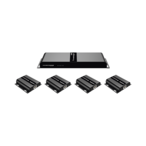 Kit Divisor y Extensor HDMI (Extender Splitter) / Divide 1 Fuente HDMI a 4 Pantallas / Extiende la señal HDMI hasta 120 m / Resolución 1080P @ 60 Hz / Cat 6/6a / Soporta IR / Baja Latencia / Uso24/7 / Alimente solo el Tx (PoC).