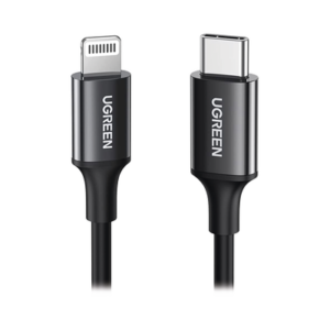 Cable USB-C a Lightning | 1 Metro | Certificado MFi | Carga Rápida 60W | 480 Mbps | PD | Conector C94 | Adecuado para iPhone, iPad y iPod | Protección Integrada | Caja de ABS | Cubierta de TPE | Color Negro.