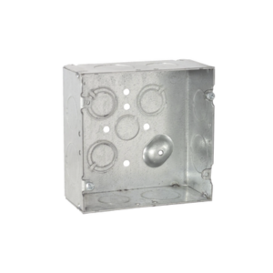 Caja Cuadrada 4 11/16" x 4 11/16"/ Profundidad 2- 1/8"/ 4 Entradas 1", 4 Entradas 3/4", 1 Entrada 1/2" y 3 TKO (1/2"-3/4").
