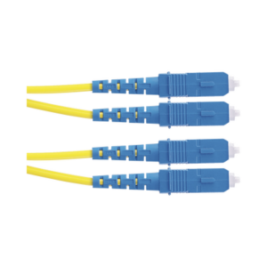 Jumper de Fibra Optica Monomodo 9/125 OS2, SC-SC Duplex, OFNR (Riser), Color Amarillo, 2 Metros