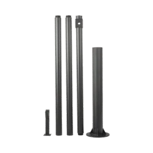 Poste Seccionado de 6 Metros / Especializado para la Instalación de Videovigilancia / Incluye Base de Cimentación y Brazo para Cámara PTZ / Color Negro